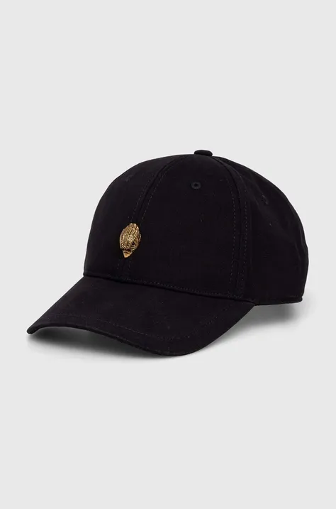 Kurt Geiger London czapka z daszkiem bawełniana KENSINGTON CAP kolor czarny z aplikacją 2094300499