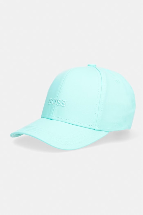 BOSS czapka z daszkiem damska bawełniana Ari turkusowa 50519889