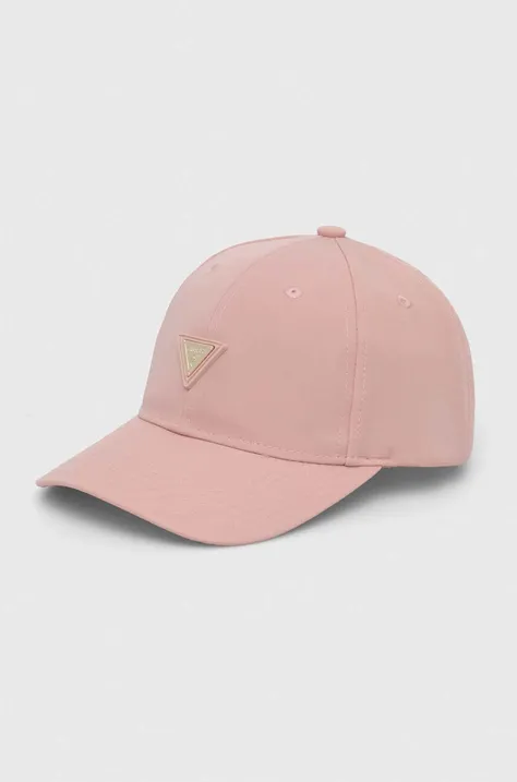 Guess czapka z daszkiem NOMIE kolor różowy z aplikacją V4YZ01 WG982