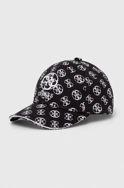Βαμβακερό καπέλο του μπέιζμπολ Guess OLYMPE χρώμα: μαύρο, V4YZ02 WFKN0