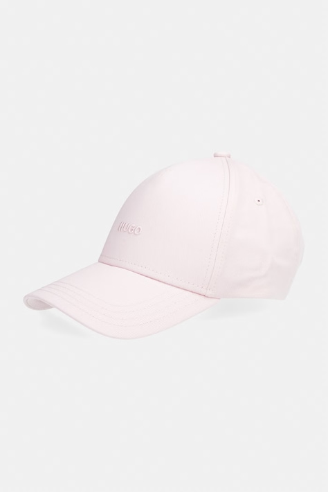 Βαμβακερό καπέλο του μπέιζμπολ HUGO Cara χρώμα: μπεζ, 50519255