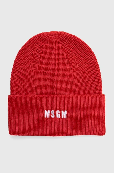 Вовняна шапка MSGM колір червоний вовна 3541MDL08.237761