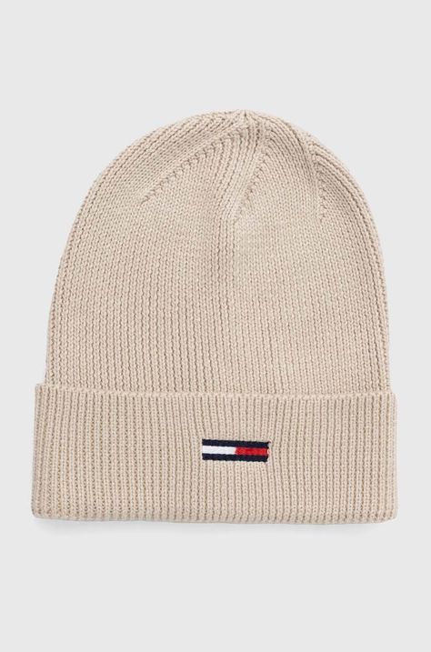 Čepice Tommy Jeans béžová barva, AW0AW16380
