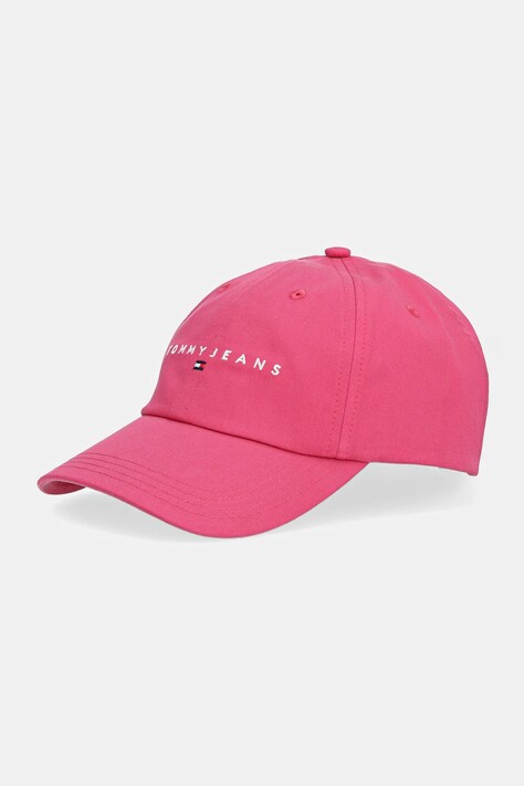 Bavlněná baseballová čepice Tommy Jeans černá barva, s aplikací, AW0AW16868