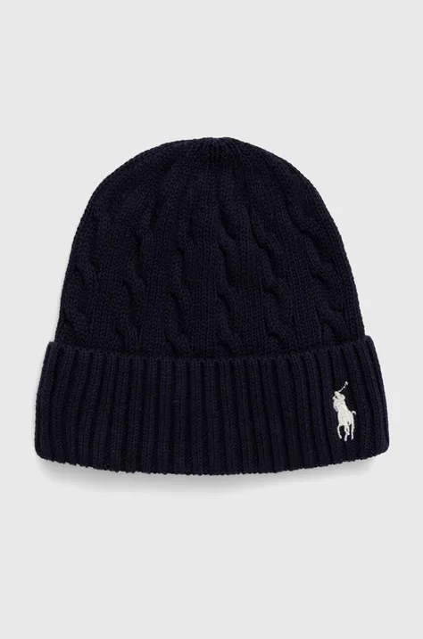 Bavlněná čepice Polo Ralph Lauren tmavomodrá barva, 455954637