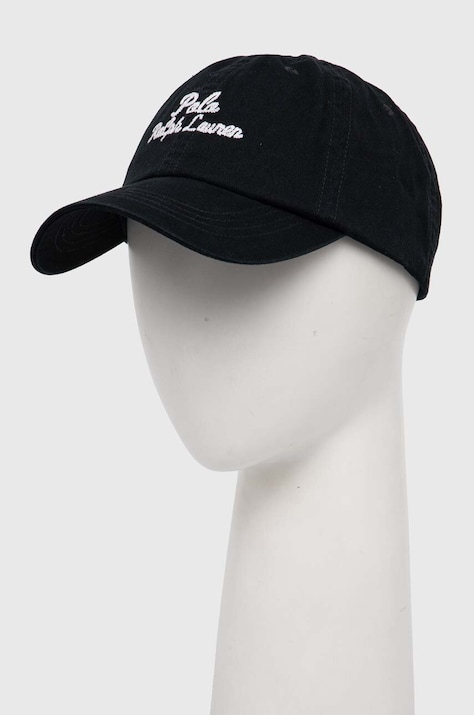 Polo Ralph Lauren șapcă de baseball din bumbac culoarea negru, cu imprimeu, 211954882
