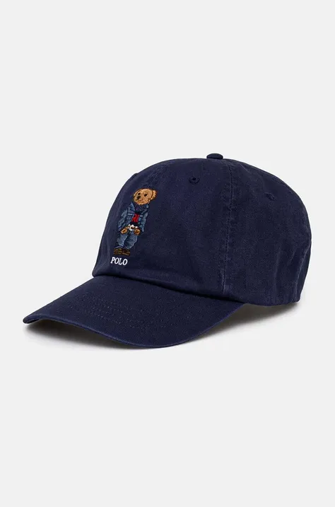 Bombažna bejzbolska kapa Polo Ralph Lauren mornarsko modra barva, 211954889