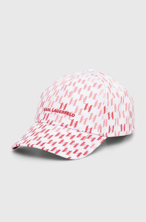 Βαμβακερό καπέλο του μπέιζμπολ Karl Lagerfeld χρώμα: ροζ, 245W3406