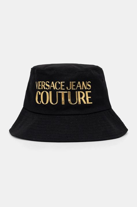 Βαμβακερό καπέλο Versace Jeans Couture χρώμα: μαύρο, 77HAZK04 ZG268