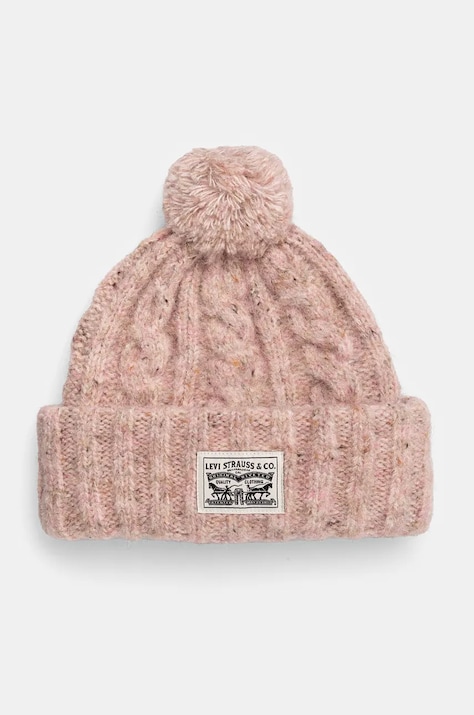 Kapa s primesjo volne Levi's roza barva, 000JM-0001