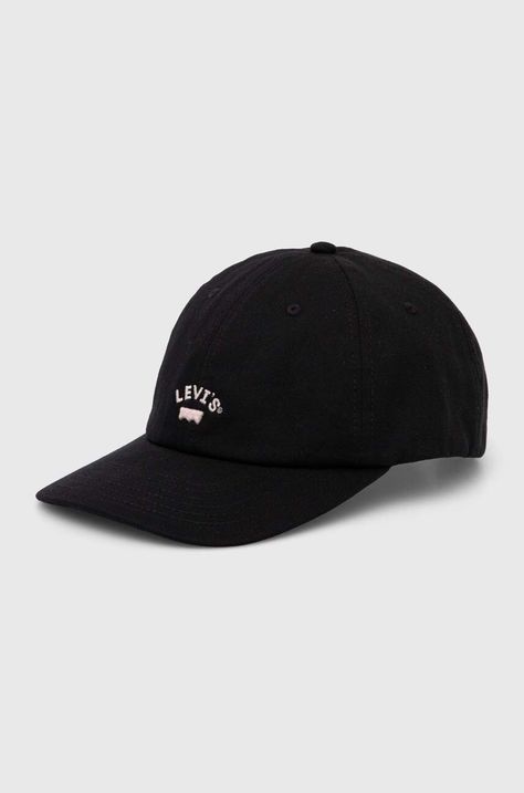 Βαμβακερό καπέλο του μπέιζμπολ Levi's χρώμα: μαύρο, 000AG-0000