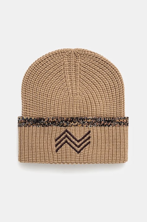 Missoni czapka kolor beżowy z grubej dzianiny wełniana CP00WOD9829