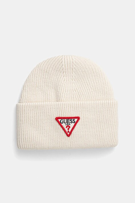 Čiapka Guess béžová farba, z hrubej pleteniny, AW5234 VIS01