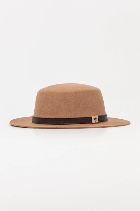 Μάλλινο καπέλο Guess χρώμα: καφέ, AW5180 WOL03