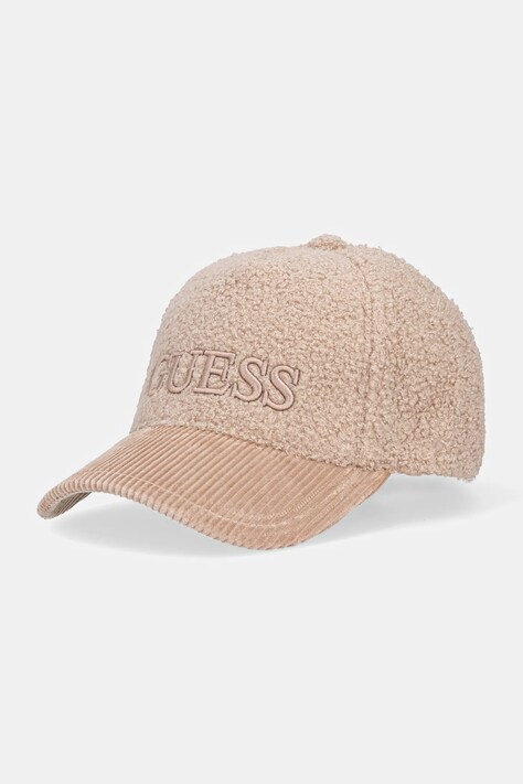 Guess sapca culoarea bej, neted, AW5183 POL01