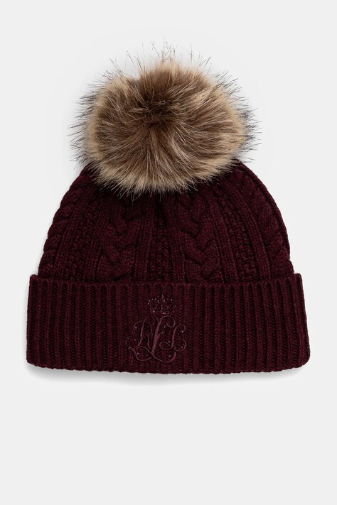 Lauren Ralph Lauren berretto in misto lana colore granata 454960084