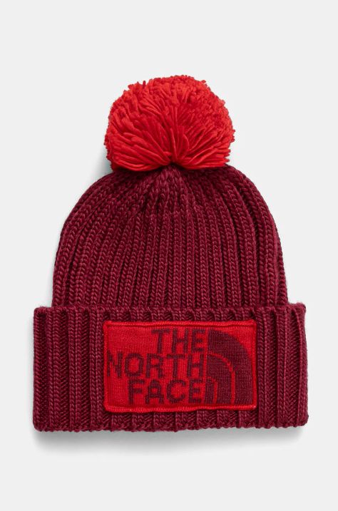 The North Face czapka Heritage kolor bordowy z grubej dzianiny NF0A7WJO8XI1