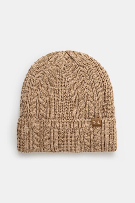Under Armour czapka kolor beżowy z grubej dzianiny 1386639