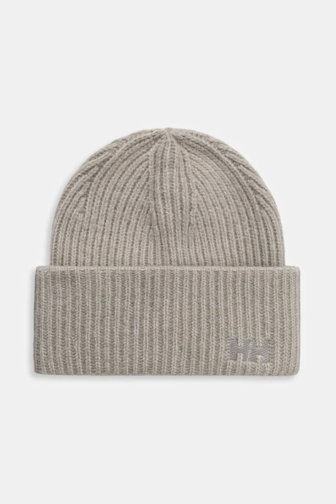 Čepice Helly Hansen SOFT RIB BEANIE šedá barva, z husté pleteniny, 67531