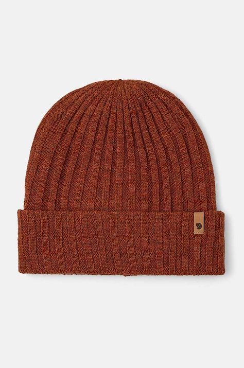 Vlněná čepice Fjallraven Byron Hat Thin hnědá barva, z tenké pleteniny, F77387.215