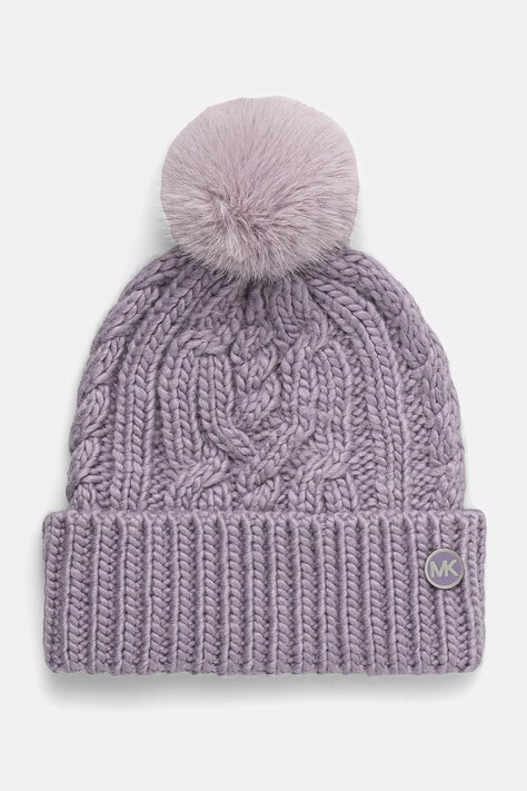 MICHAEL Michael Kors caciula culoarea violet, din tricot gros, 539801