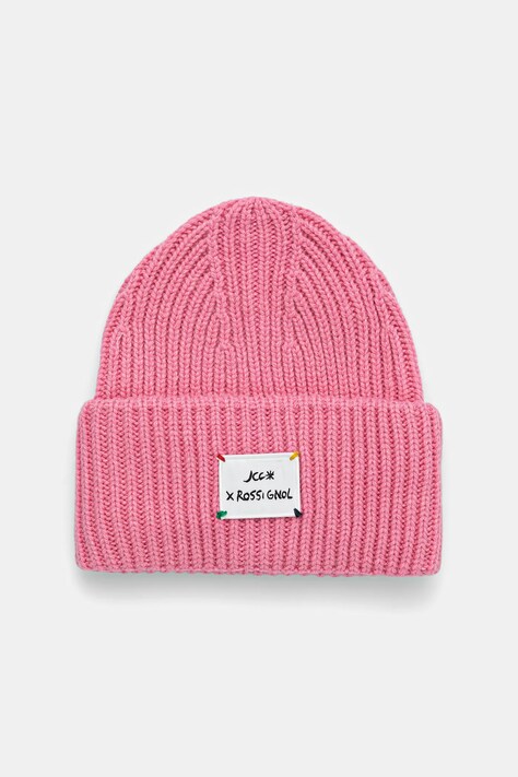Rossignol czapka z domieszką wełny kolor różowy z grubej dzianiny RLMWH16U