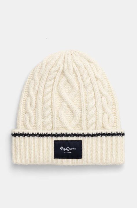 Pepe Jeans sapka WANDA HAT vastag, fehér, PL040359