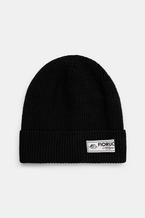 Fiorucci caciula din amestec de lana Knit Logo Beanie culoarea negru, de lana, U01FPAHA216KN05BK01