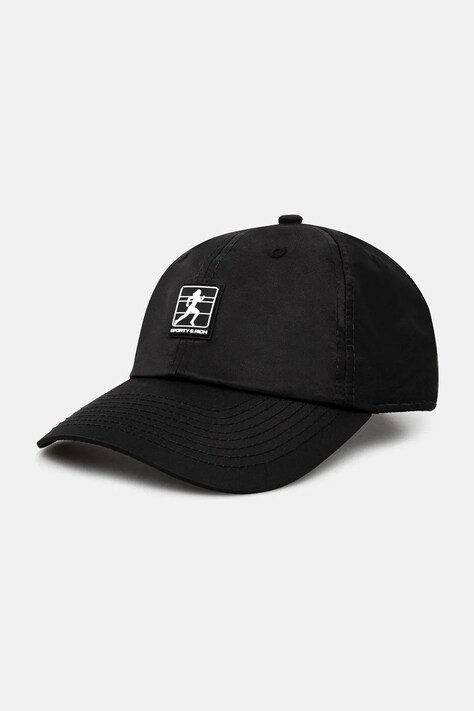 Sporty & Rich baseball cap Running Woman Nylon black color with an application AC040514141BA01
