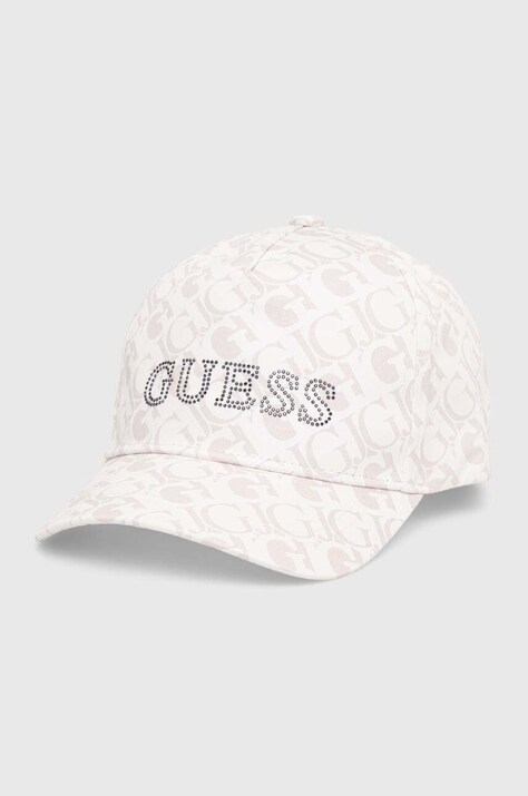 Guess șapcă din bumbac pentru copii culoarea bej, modelator, J4YZ00 WO08O