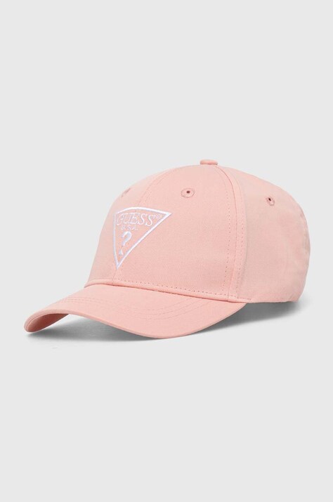 Guess gyerek pamut baseball sapka rózsaszín, nyomott mintás, H3GZ01 WO08O