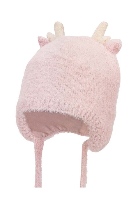 Детская шапка с примесью шерсти Jamiks FIEN цвет розовый JZH028