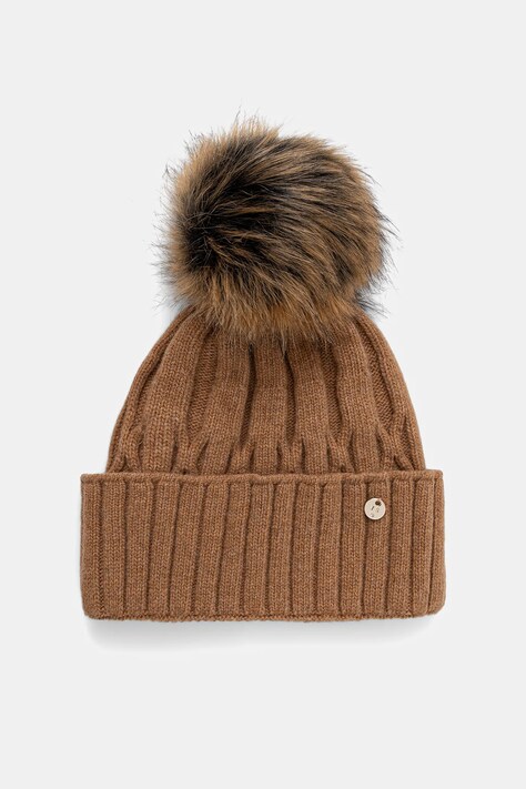 Dětská vlněná čepice Jamiks PALMERA hnědá barva, JZH342