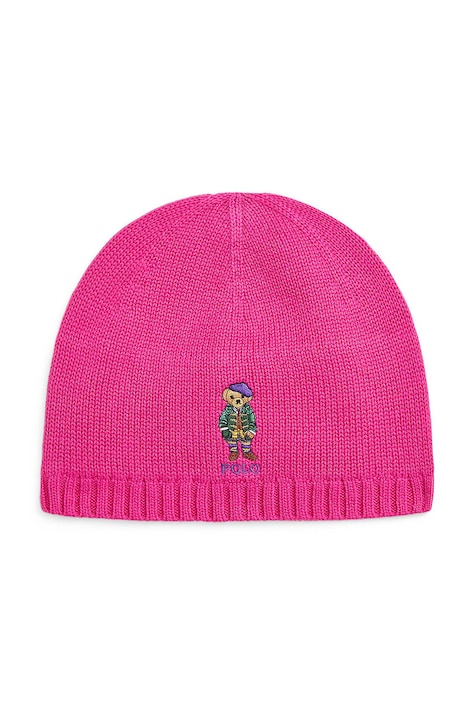 Detská bavlnená čiapka Polo Ralph Lauren ružová farba biela, bavlnená, 313950732001