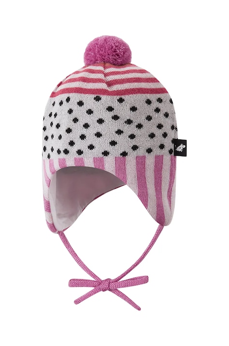 Детская шапка с примесью шерсти Reima Moomin Yngst цвет розовый шерсть 5300201B