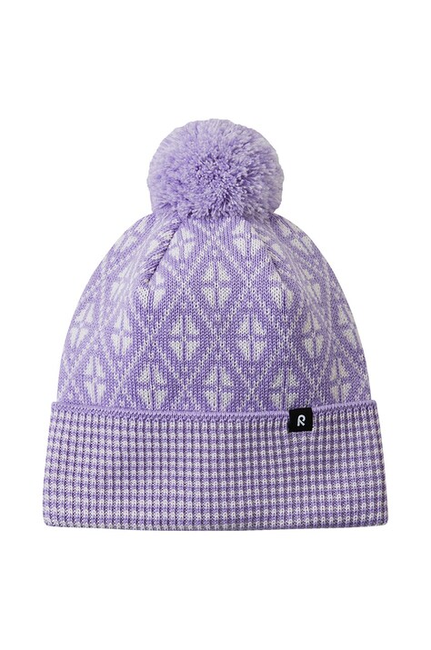 Детска вълнена шапка Reima Kuurassa в лилаво от вълна 5300216A