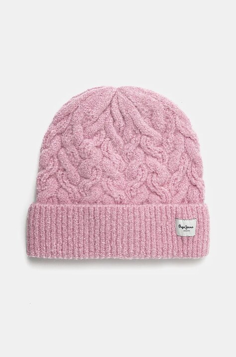 Pepe Jeans caciula copii ZAIDA HAT culoarea roz, din tricot gros, PG040242