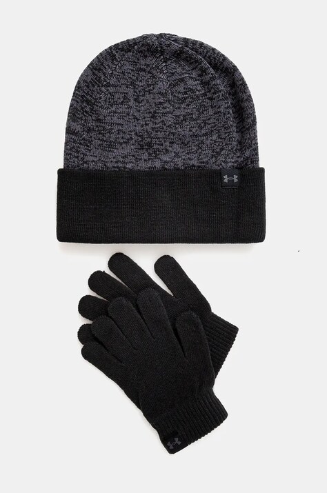 Under Armour caciula si manusi copii G Beanie culoarea negru, 1386642