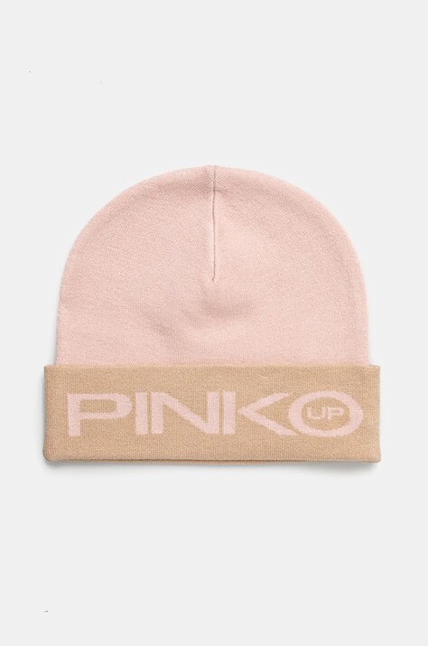 Детска шапка Pinko Up в розово с фина плетка F4PIJGHT097