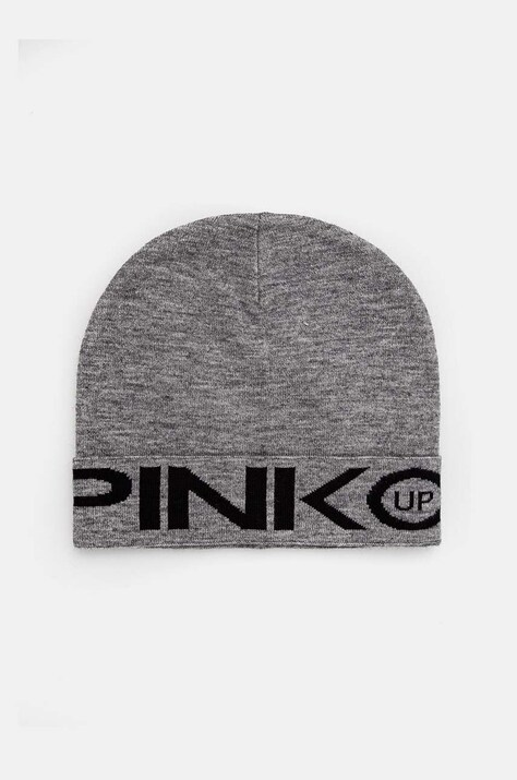 Дитяча шапка Pinko Up колір сірий з тонкого трикотажу F4PIJGHT219