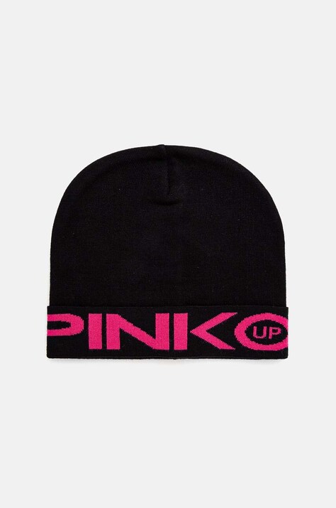 Pinko Up caciula copii culoarea negru, din tesatura neteda, F4PIJGHT219