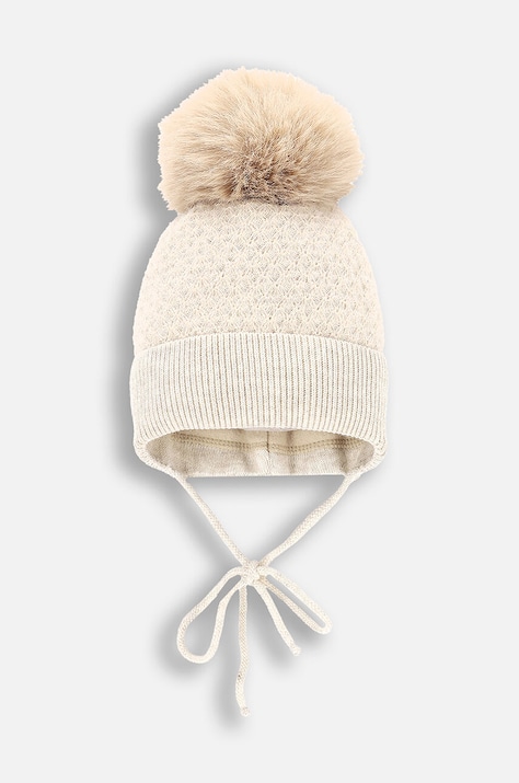 Dětská čepice Coccodrillo béžová barva, ACCESSORIES WINTER GIRL