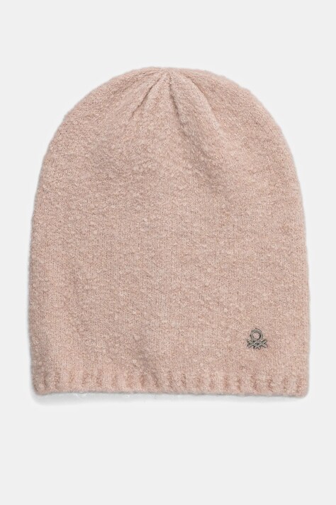 United Colors of Benetton czapka z domieszką wełny dziecięca kolor różowy 6RILCA02A