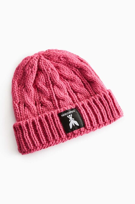 Patrizia Pepe caciula copii K217 culoarea roz, din tricot gros, 7F0018