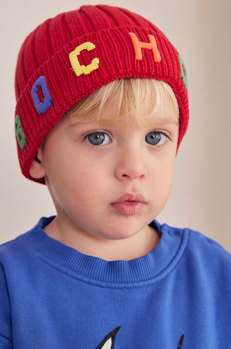 Детская хлопковая шапка Bobo Choses цвет красный хлопковая 224AH032