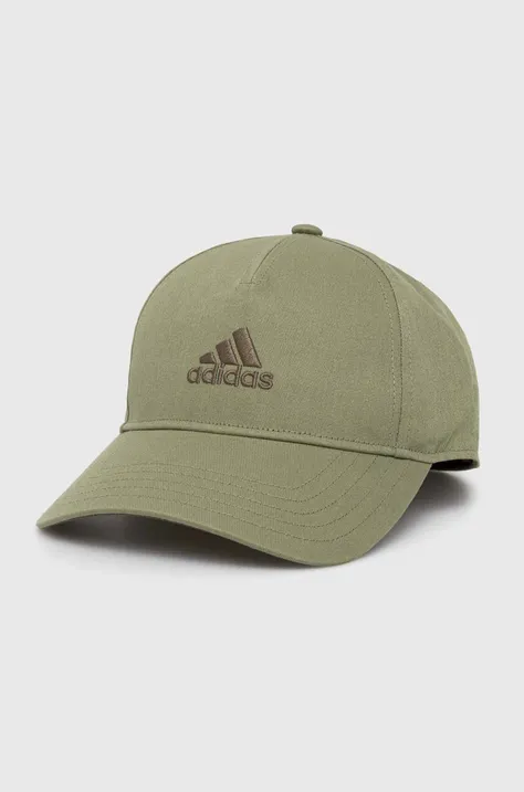 Otroška bombažna bejzbolska kapa adidas Performance LK CAP zelena barva, IY7825