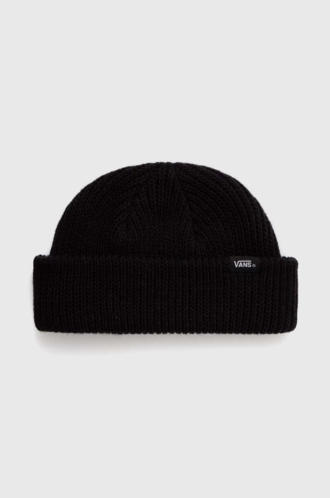 Детска шапка Vans Core Basic Beanie в черно от плътен трикотаж VN000J5UBLK1