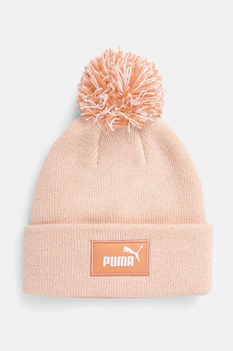 Puma czapka dziecięca FC Pom-Pom- Beanie kolor różowy z cienkiej dzianiny 255410