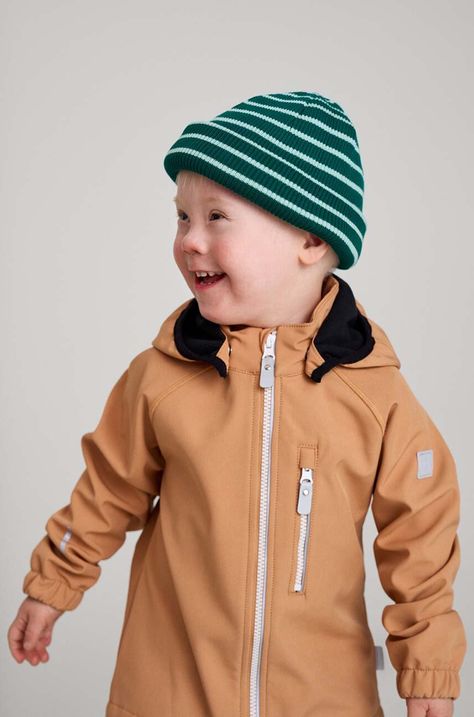 Детская хлопковая шапка Reima Reissuun цвет зелёный из тонкого трикотажа хлопковая 5300073B