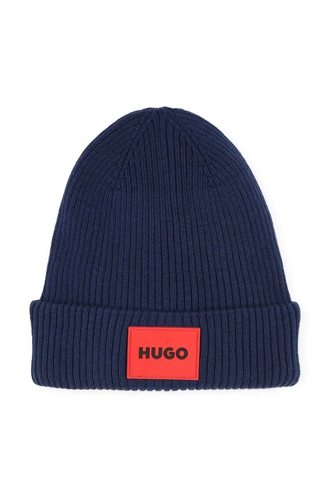 Παιδικός σκούφος HUGO χρώμα: ναυτικό μπλε, G00259